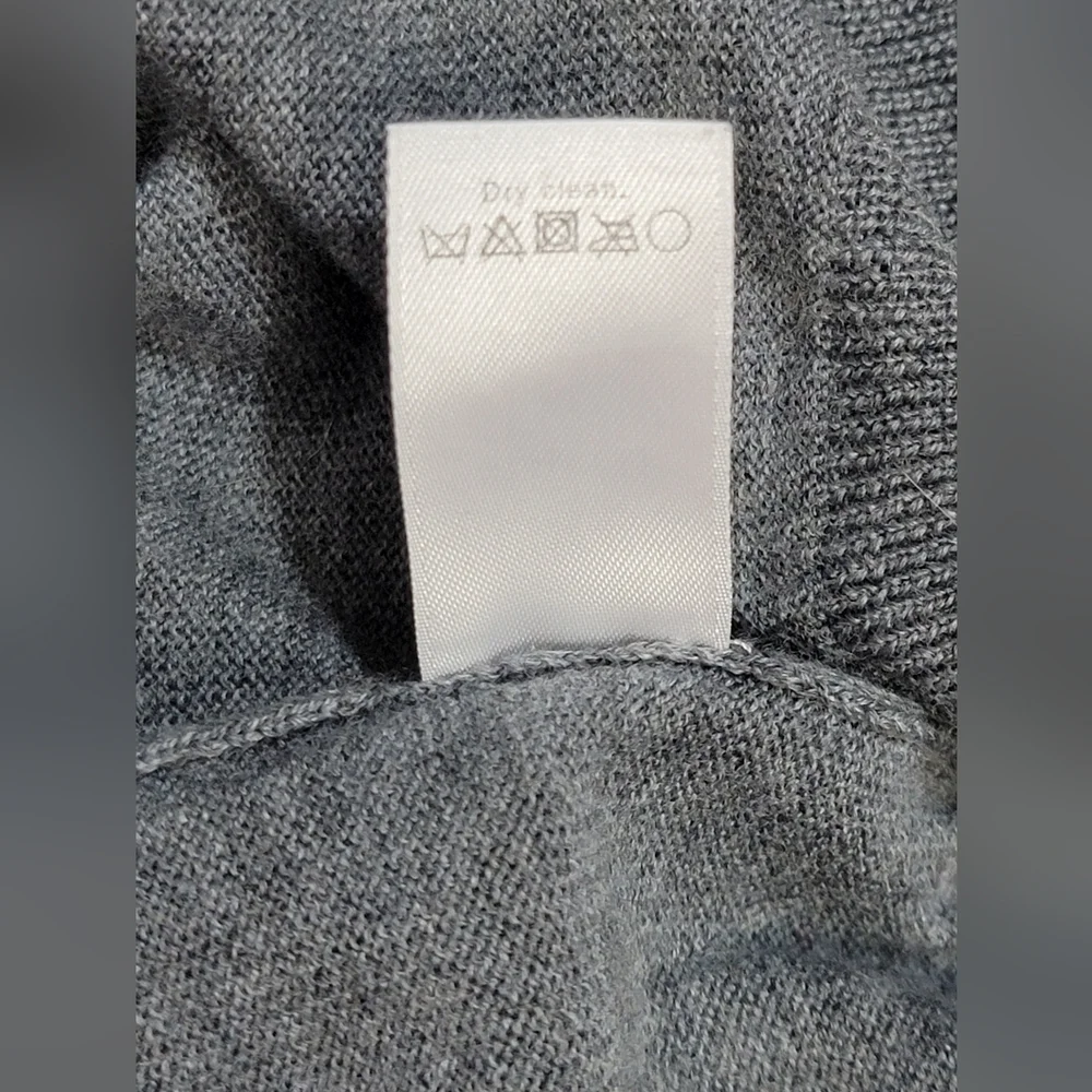 J. Crew Mens Slim Fit XL 100% Merino Wool Heather Metal V-Neck Sweater